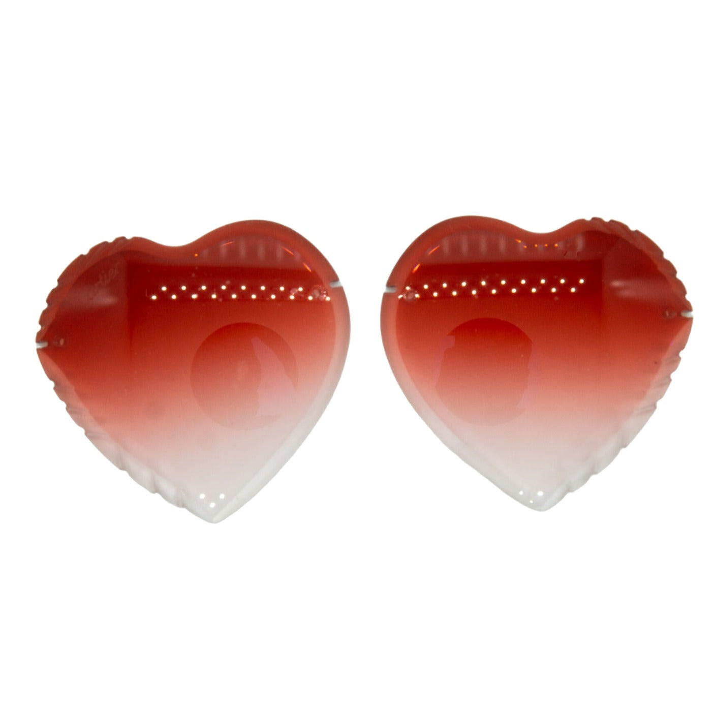 Red Heart Diamond Cut Lenses for Acetate Frames