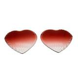 Red Heart Diamond Cut Lenses for Acetate Frames