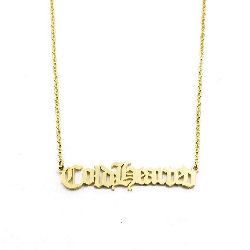 Old English Font Custom Name Necklace